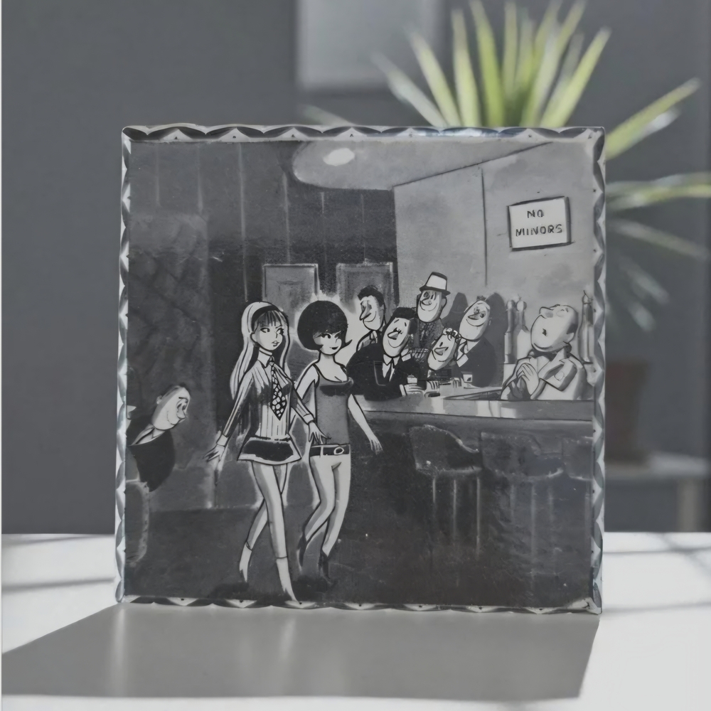 Retro Black and White Cartoon Art Print